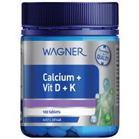 WAGNER Витамины для костей, суставов, мышц: Био Кальций + Витамин D + Витамин К, 100 табл.,Н.Зеландия 